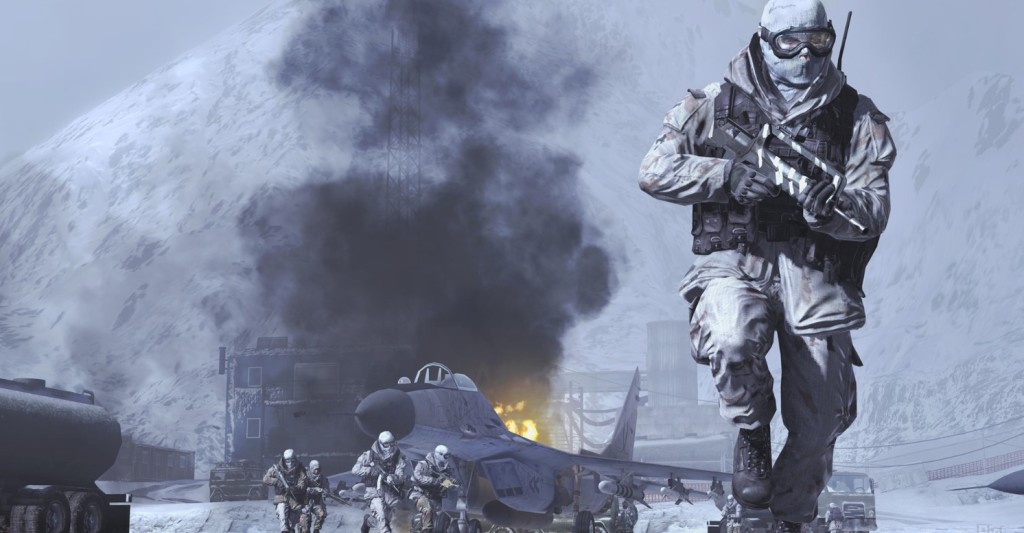 An image from a shooting game published by Activision named Call of Duty : Modern Warfare 2.