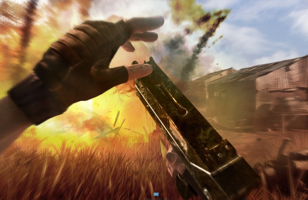 An image from a first-person shooting  game Far Cry 2 published by Ubisoft.